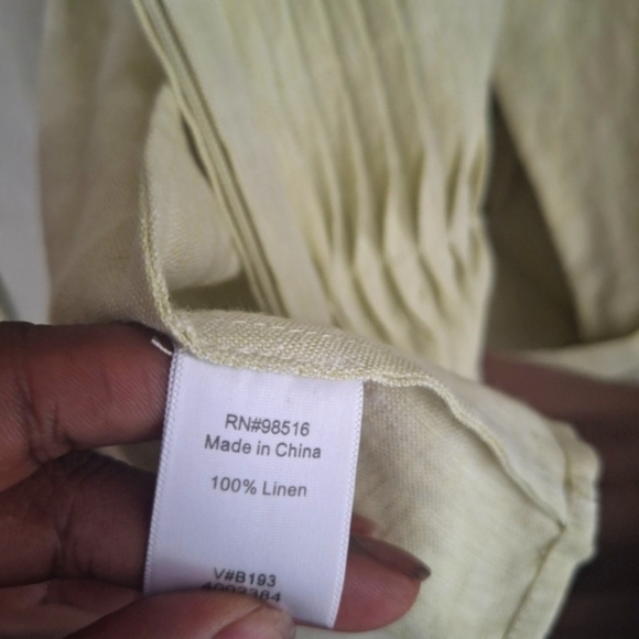 Coldwater Creek 100% Linen Light Green Zip Up Lightweight Jacket SZ Large - Picture 6 of 8